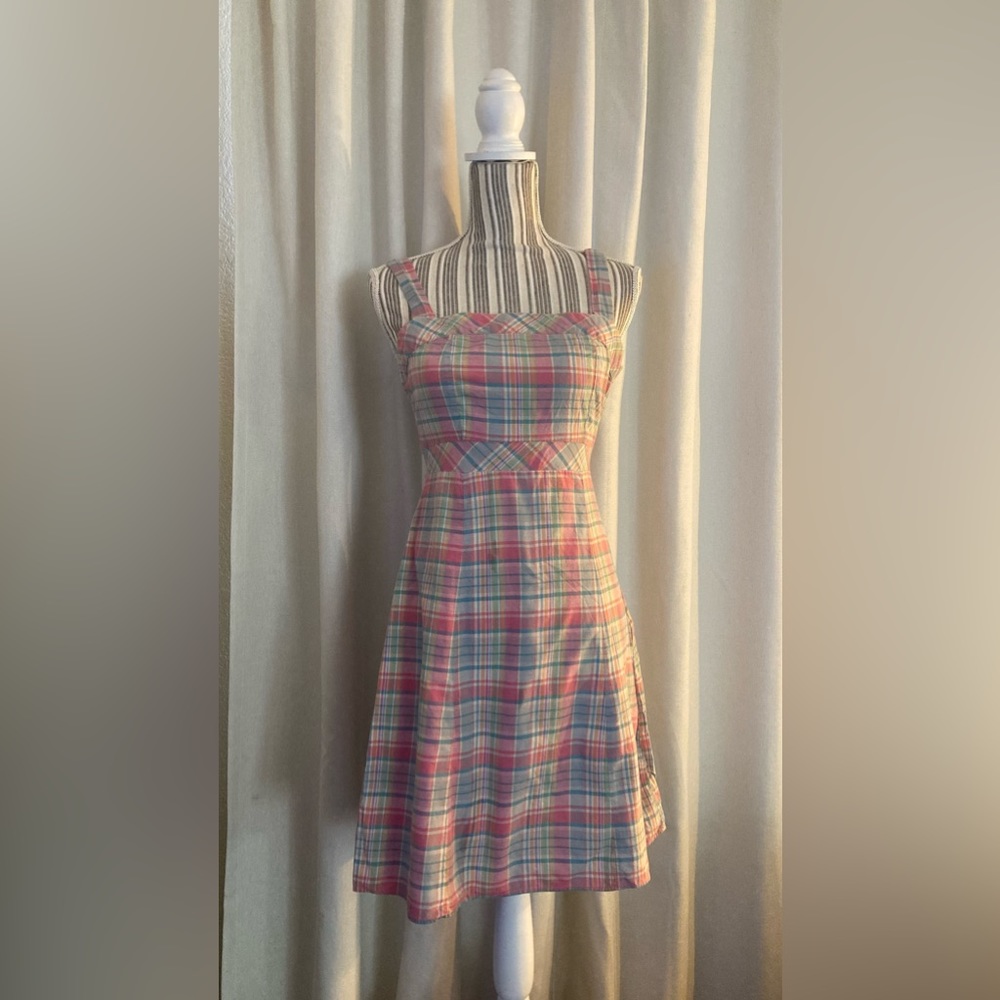 Gap Pink Plaid barbiecore cotton dress